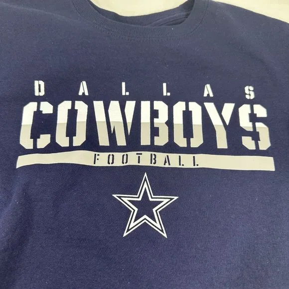 Dallas Cowboys Youth Large 16-18 Tee Shirt Short Sleeve Blue New With Tags - Picture 2 of 13